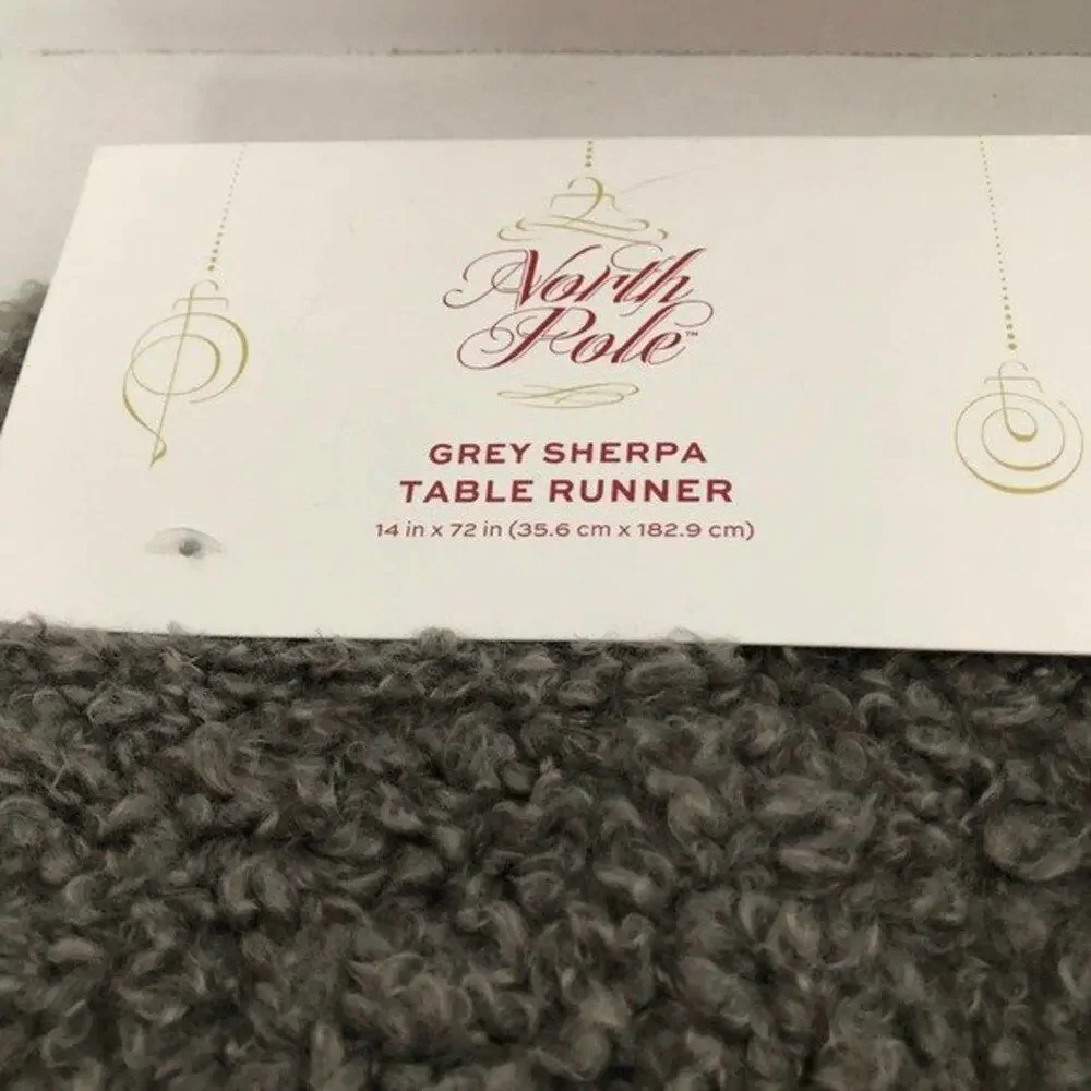 North Pole Trading Co‎ Grey Faux Sherpa Table Runner 14